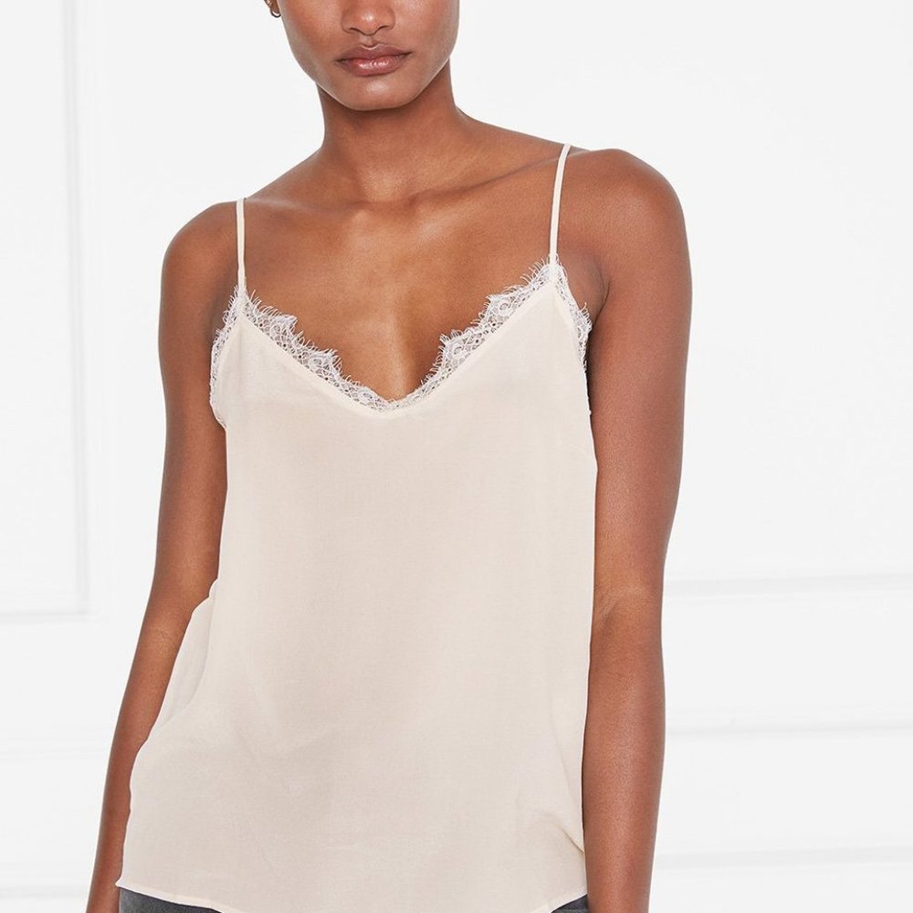 NWOT ANINE BING Silk lace detail nude cami tank, S - Picture 2 of 8